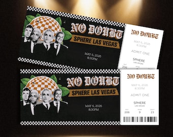 Customizable No Doubt Ticket  | Personalized Concert Announcement | Editable Surprise Ticket | The Sphere Las Vegas