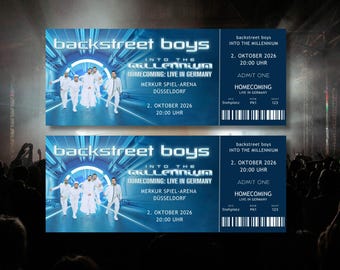 Customizable Backstreet Boys Concert Ticket  | Homecoming Live in Germany | Personalized Editable Surprise Ticket | Into The Millennium