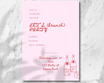 Hand Drawn Valentine's Brunch Invitation | Galentine's Party (Digital Download)