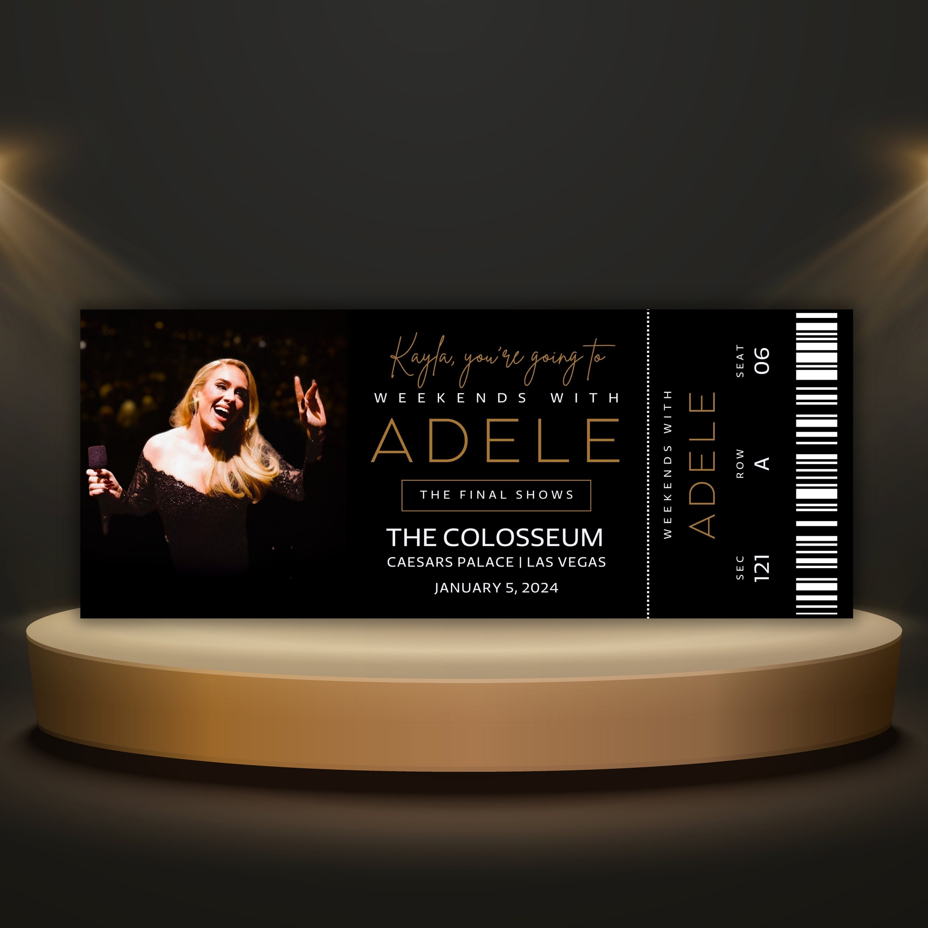 Customizable Adele Concert Ticket Stub Souvenir Weekends With Adele in