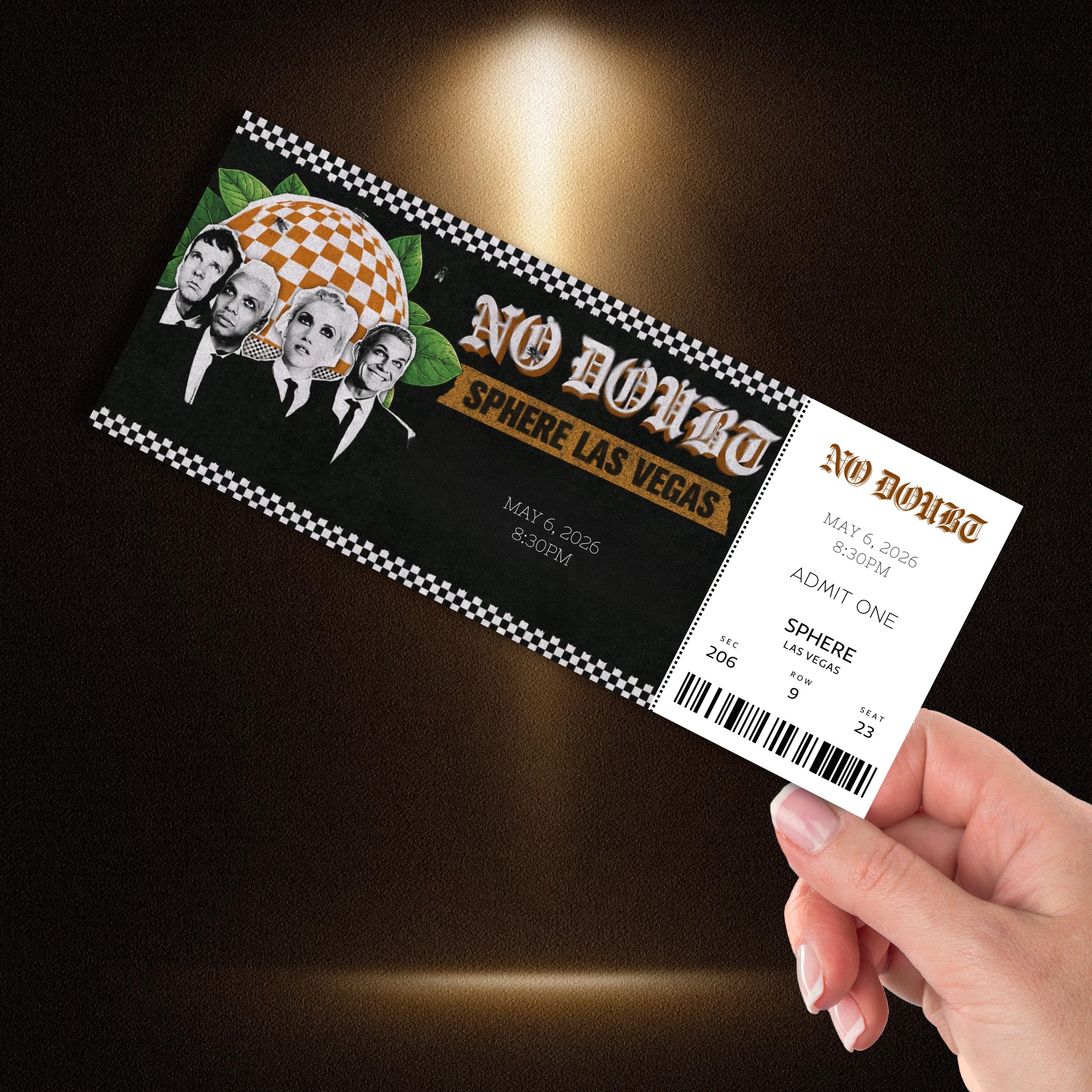 Customizable No Doubt Ticket | Personalized Concert Announcement ...
