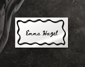 Wavy Border Wedding Place Card Template | Hand Drawn Design (Digital Download)