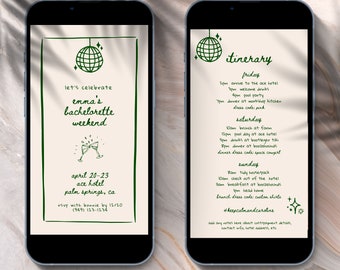 Hand Drawn Bachelorette Party Invitation Template, Modern Evite (Canva Template)