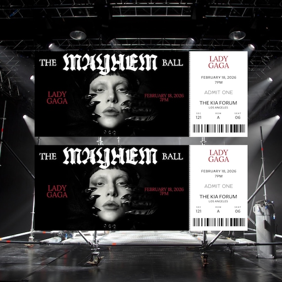 Customizable Lady Gaga Concert Ticket | Personalized Concert