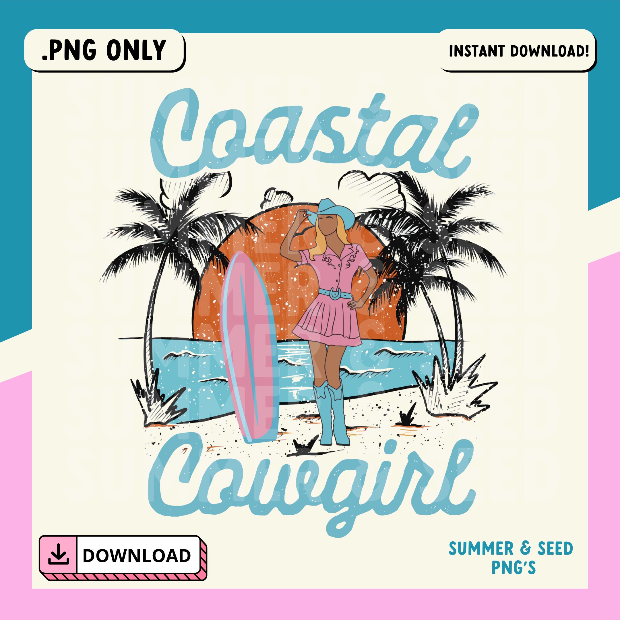 Coastal Cowgirl Png West Coast Cowgirl Png Country Western Png - Etsy
