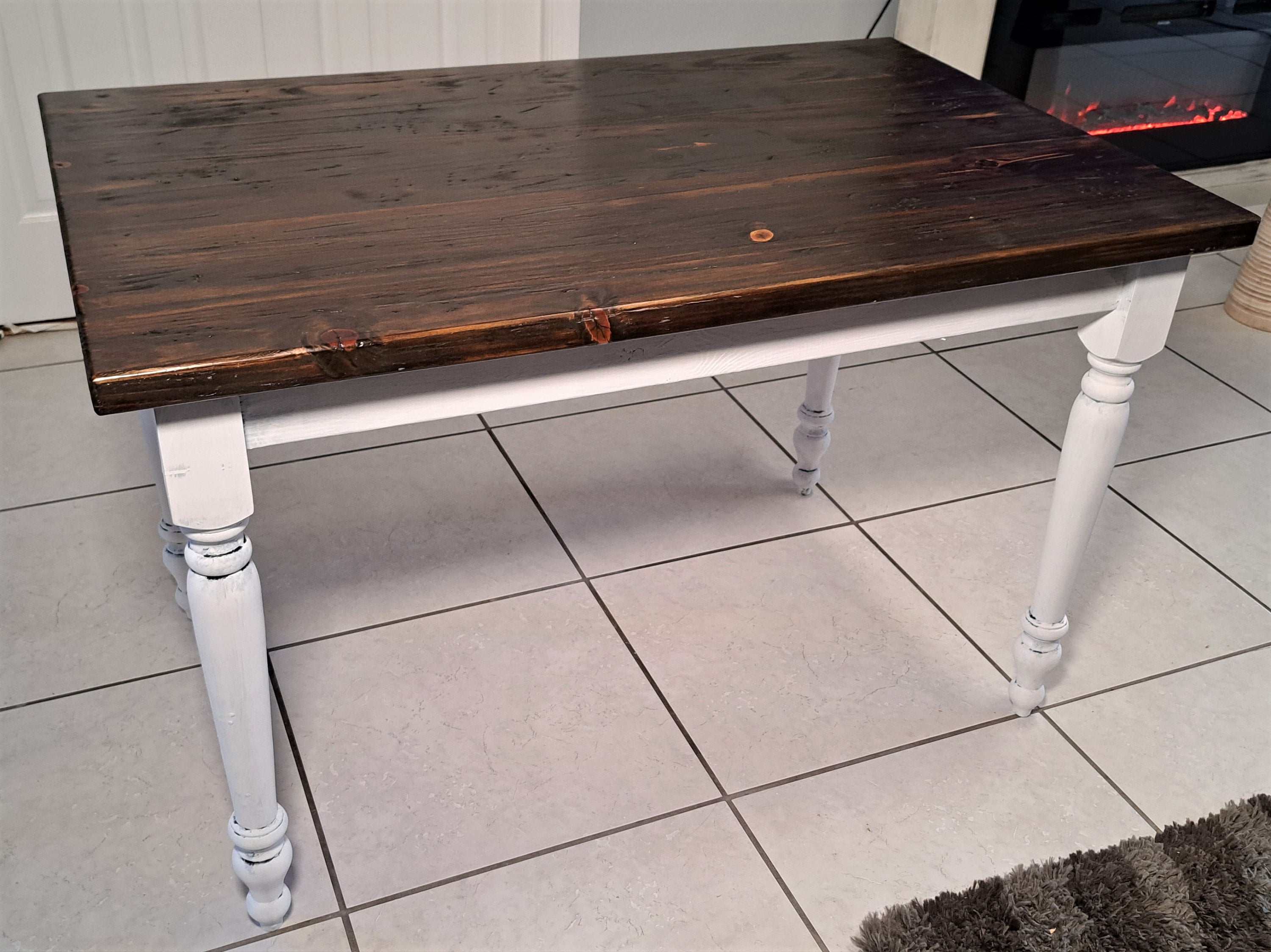 Farmhouse Style Solid Pine Wood Table Tuscany Country Kitchen Dining ...