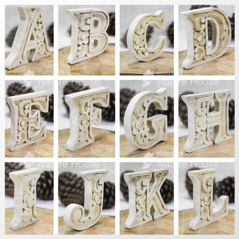 Wooden Alphabet, Wooden Letters, Wooden Craft, Carved Alphabet, DIY ...