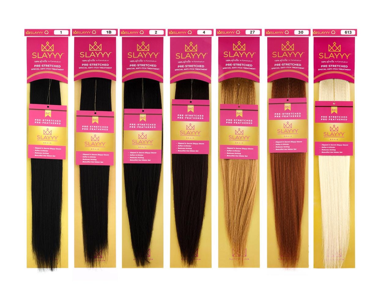 Slayyy Hair New 100 % Afrelle by Kanekalon non-Toxic Pre stretched Braiding hair 54 Inches color #30