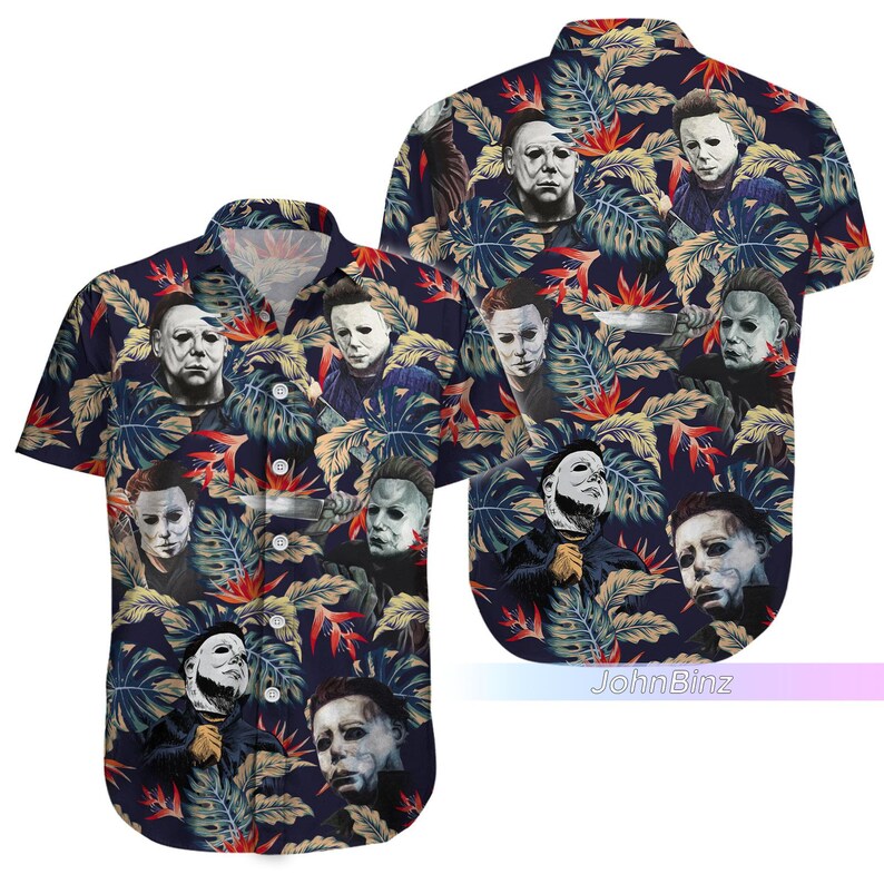 Michael Myers Shirt, Michael Myers Hawaiian Shirt, Michael Myers Button