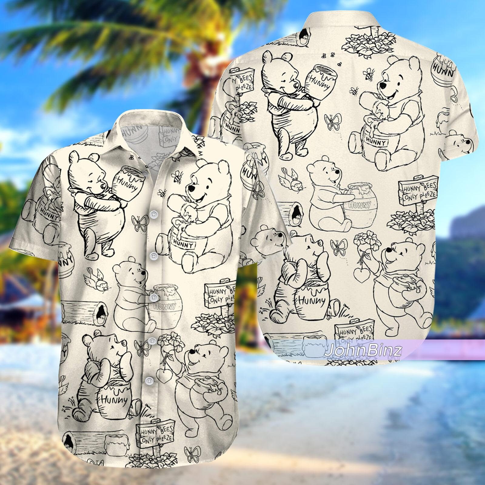 Discover Pooh Shirt, Disney Pooh Hawaiian Shirt, Pooh Hunny Pot Button Down Shirt