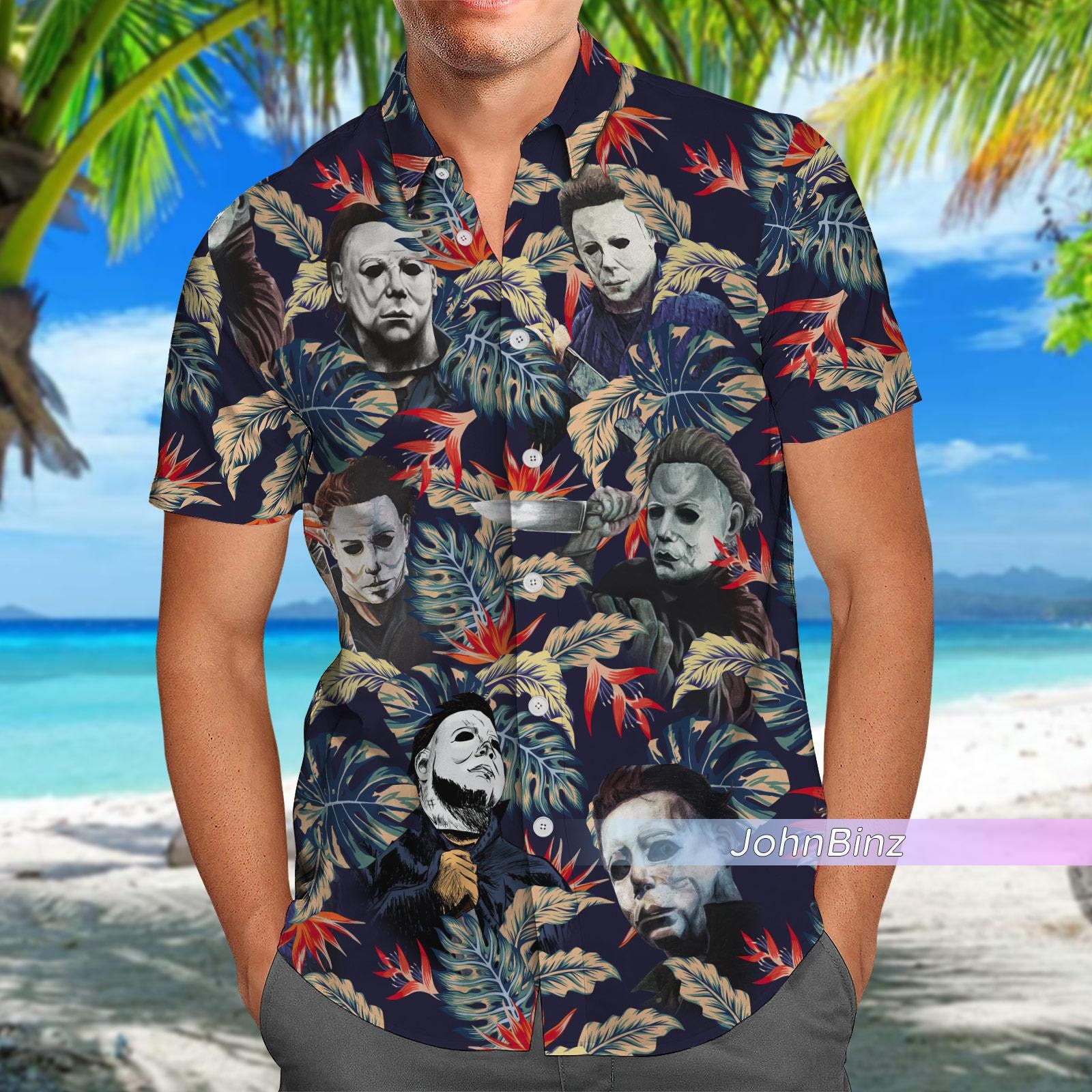 Michael Myers Shirt, Michael Myers Hawaiian Shirt, Michael Myers Button