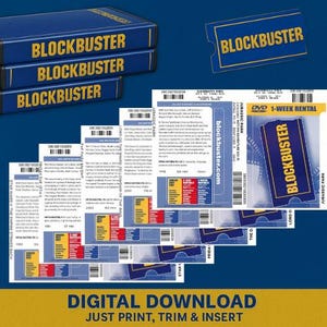 Retro Blockbuster Movie DVD Cover: Printable PNG Download