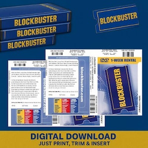 Jurassic Park (1993) | Printable Blockbuster DVD Cover | Instant Download | Two Spine Options Included