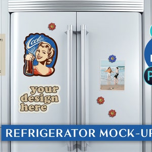 Weißer Kühlschrank Mock Up für Magnete, Kalender, Aufkleber, Schilder, Fotos & mehr! Hochwertige JPEG-Datei Digital Download | Kühlschrank Mockup
