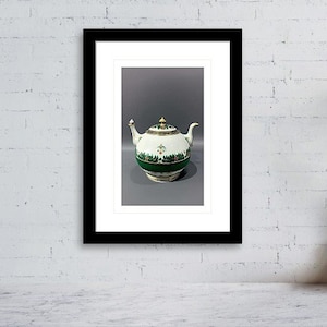 Framed Pottery: European Porcelain Teapot Wall Art
