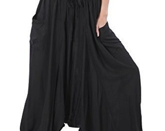 Lot Of 5 to 100 Men's and Women's Cotton Black Harem Yoga Trousers Baggy Hippie Casual Genie Pant Men Women Rayon yoga Harem Pants