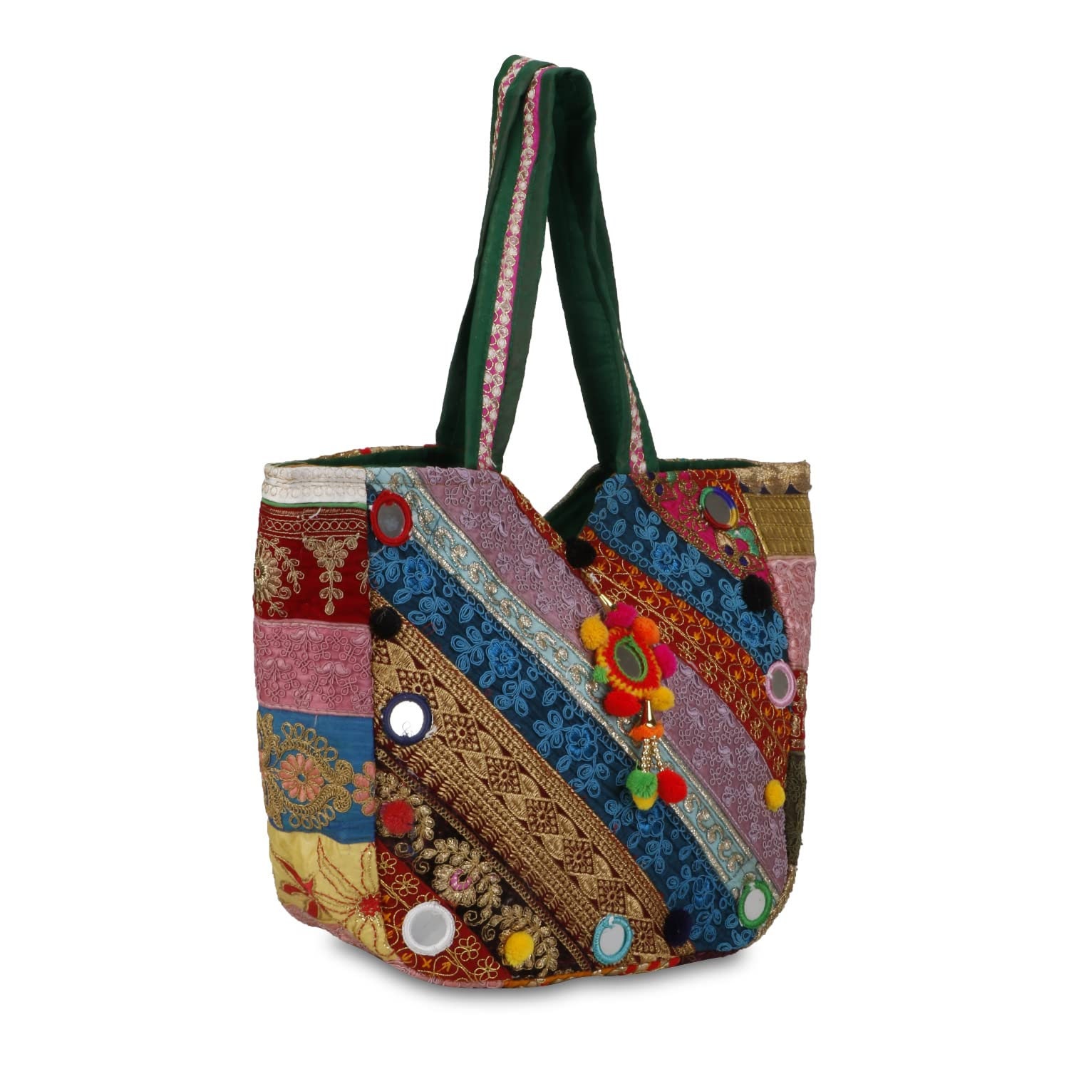 Women s Rajasthani Jaipuri Bohemian Art Tote Bag multicolour