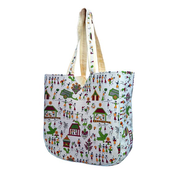Warli Design Handbag (set of 4) - Oorjaa Shopping