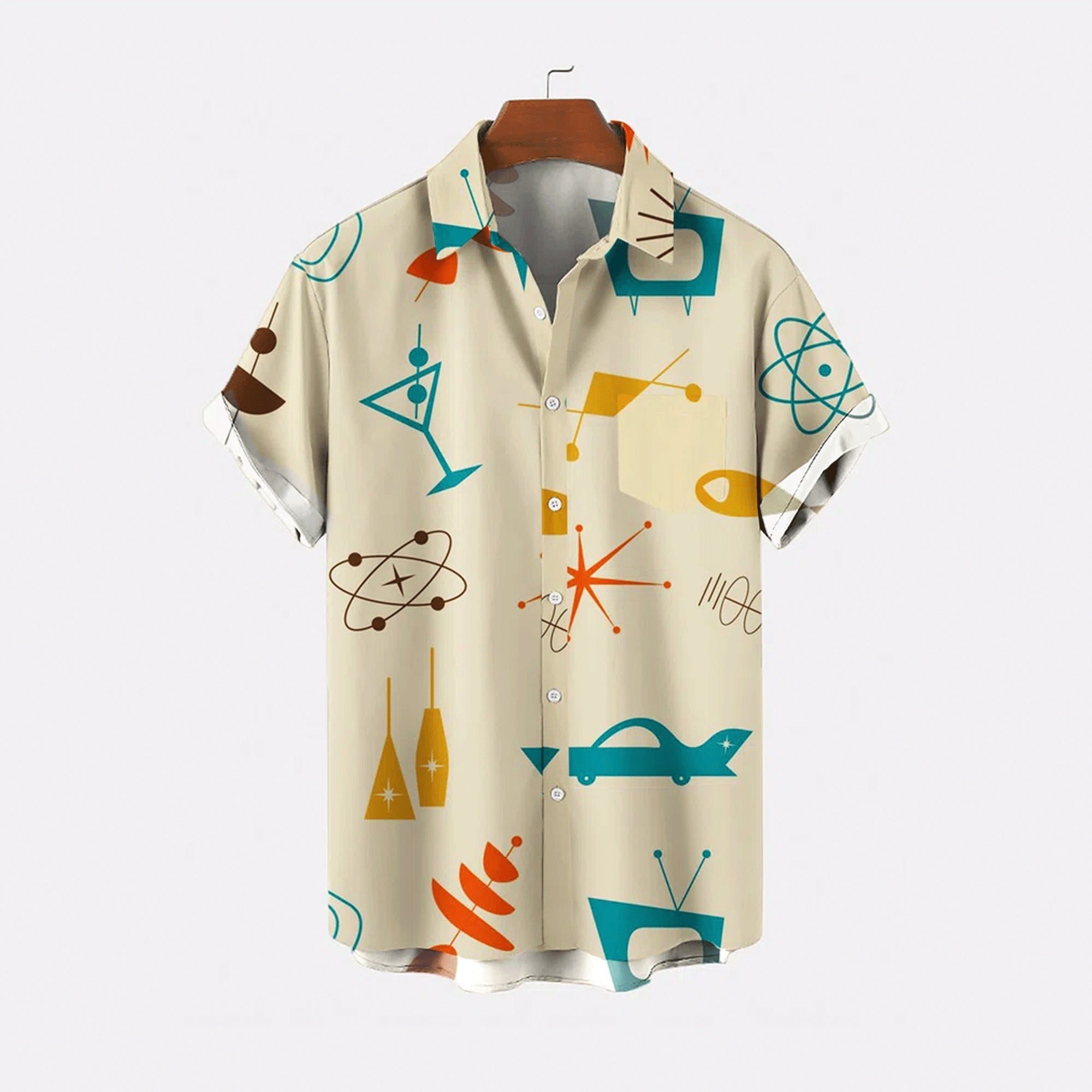 Hawaiian Shirt for Men Short Sleeve Casual Loose Shirt, Aloha Tropical ...