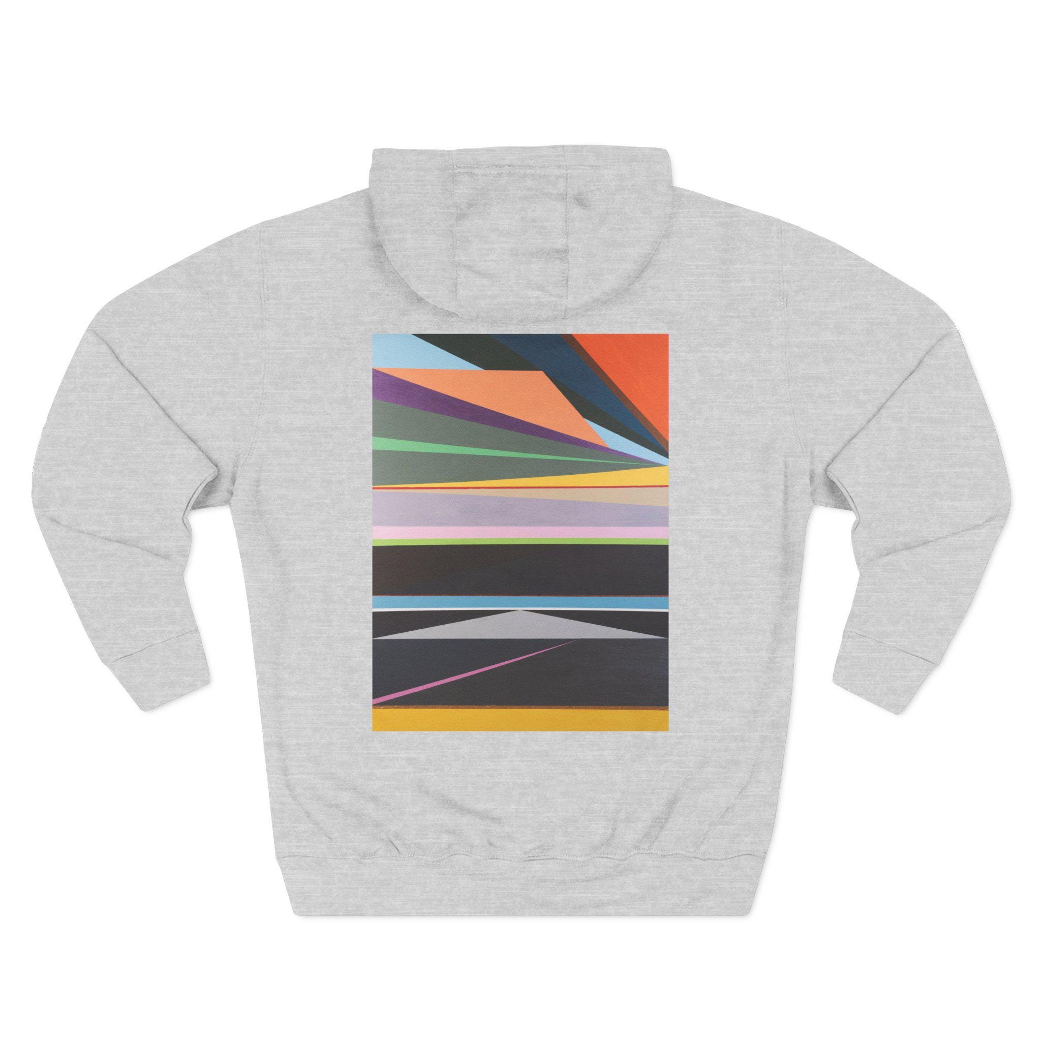 Abstract Art Fleece Hoodie, Three-panel Graphic Sweater - Etsy