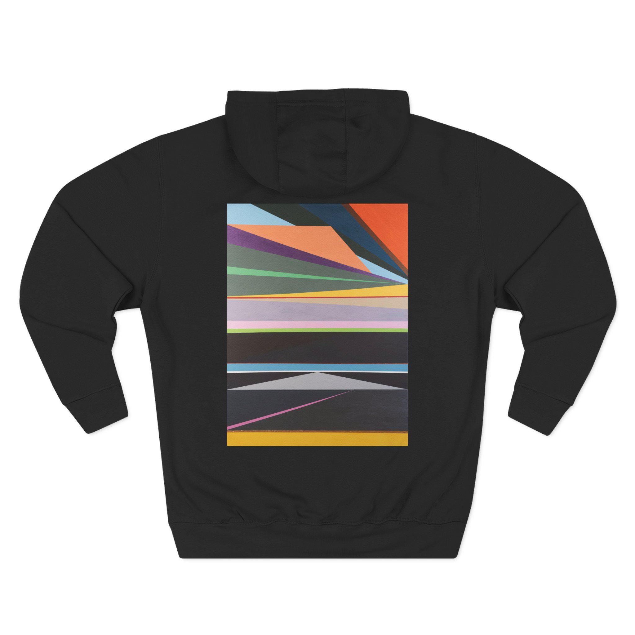 Abstract Art Fleece Hoodie, Three-panel Graphic Sweater - Etsy