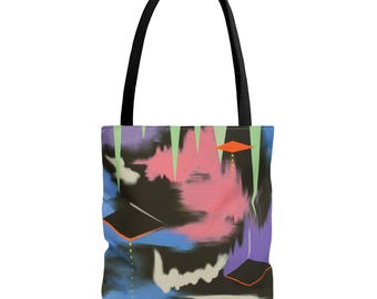 Bolsa de mano de arte abstracto, bolsa de poliéster colorida