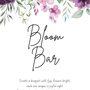 Bloom bar template- baby in bloom theme, flower bar template