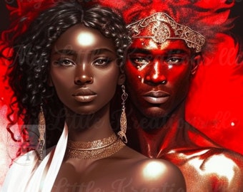 Black Love Power Couple Ai Artwork