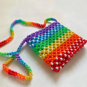 Rainbow Stripe Kandi Purse - Etsy