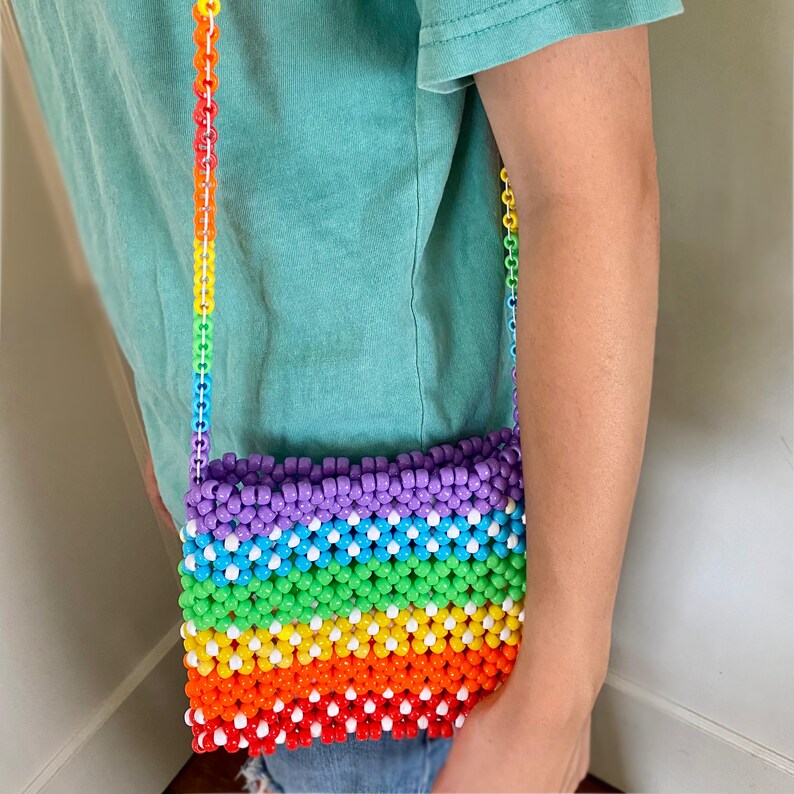 Rainbow Stripe Kandi Purse - Etsy