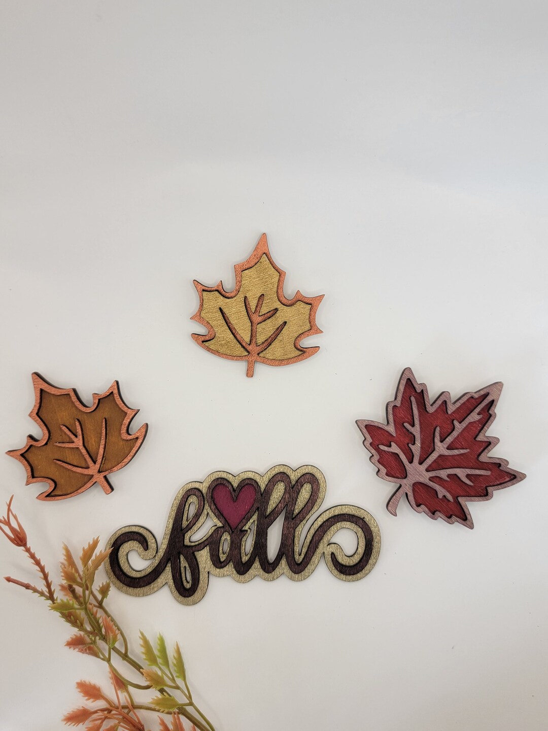 Fridge Magnets/ Fall Refrigerator Magnets/ Maple Leaf Decor/ Unique ...