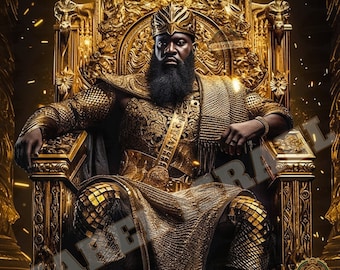 King Solomon Poster: Afrocentric Afrofuturism Art (Digital Download)