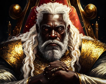 God on the Throne Wall Art – Afrocentric Biblical Art – Christian Digital Download