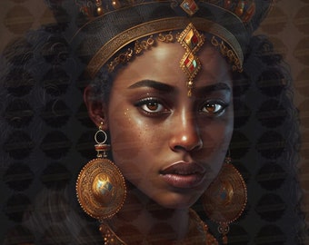 Queen Esther Wall Art – Afrocentric Biblical Art – Christian Gift for Women