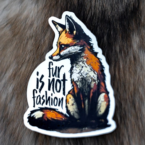 Animal Rights Activism Decal, Vegan Activist Sticker, Fox Rescue Decal, Sabs Saboteur Liberation Sticker, Fur is not Fashion Activism