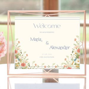 Wildflower Wedding Welcome Sign: Boho Floral Garden Party (Instant Download)