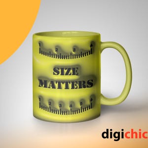 Funny &#39;Size Matters&#39; Mug Wrap Design for Men (Digital PNG)