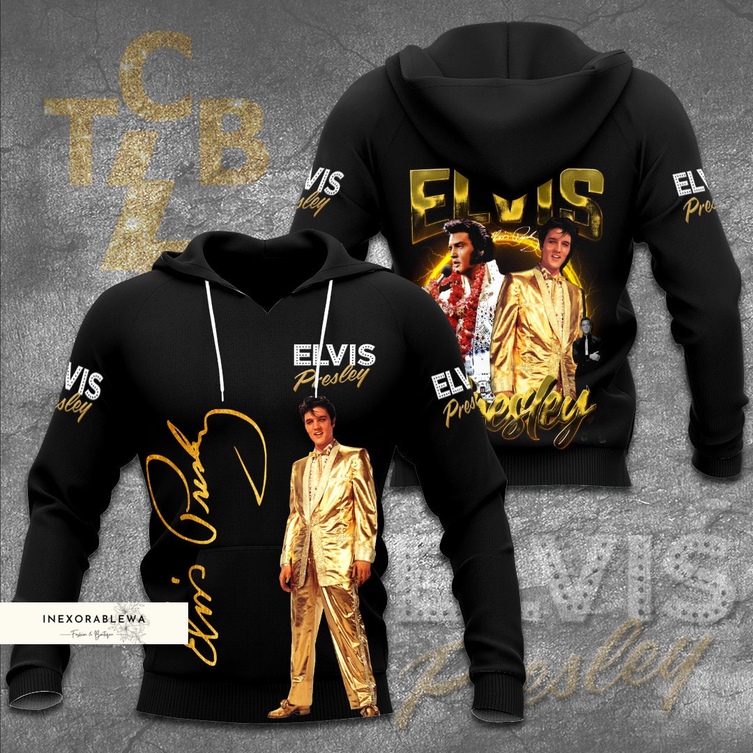 Elvis Presley Hoodie Elvis Presley Zip Hoodie King Of Rock Etsy België