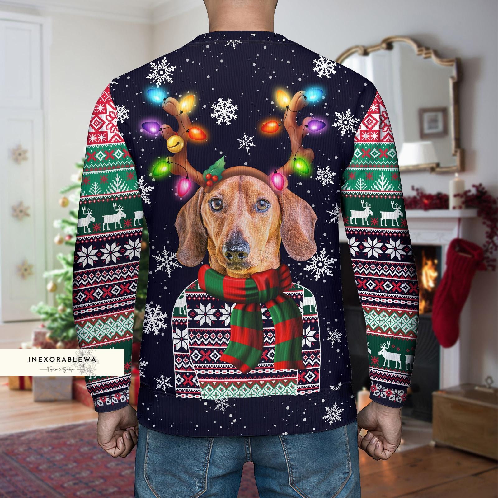 Discover Christmas Dachshund Sweater, Dachshund Ugly Sweater