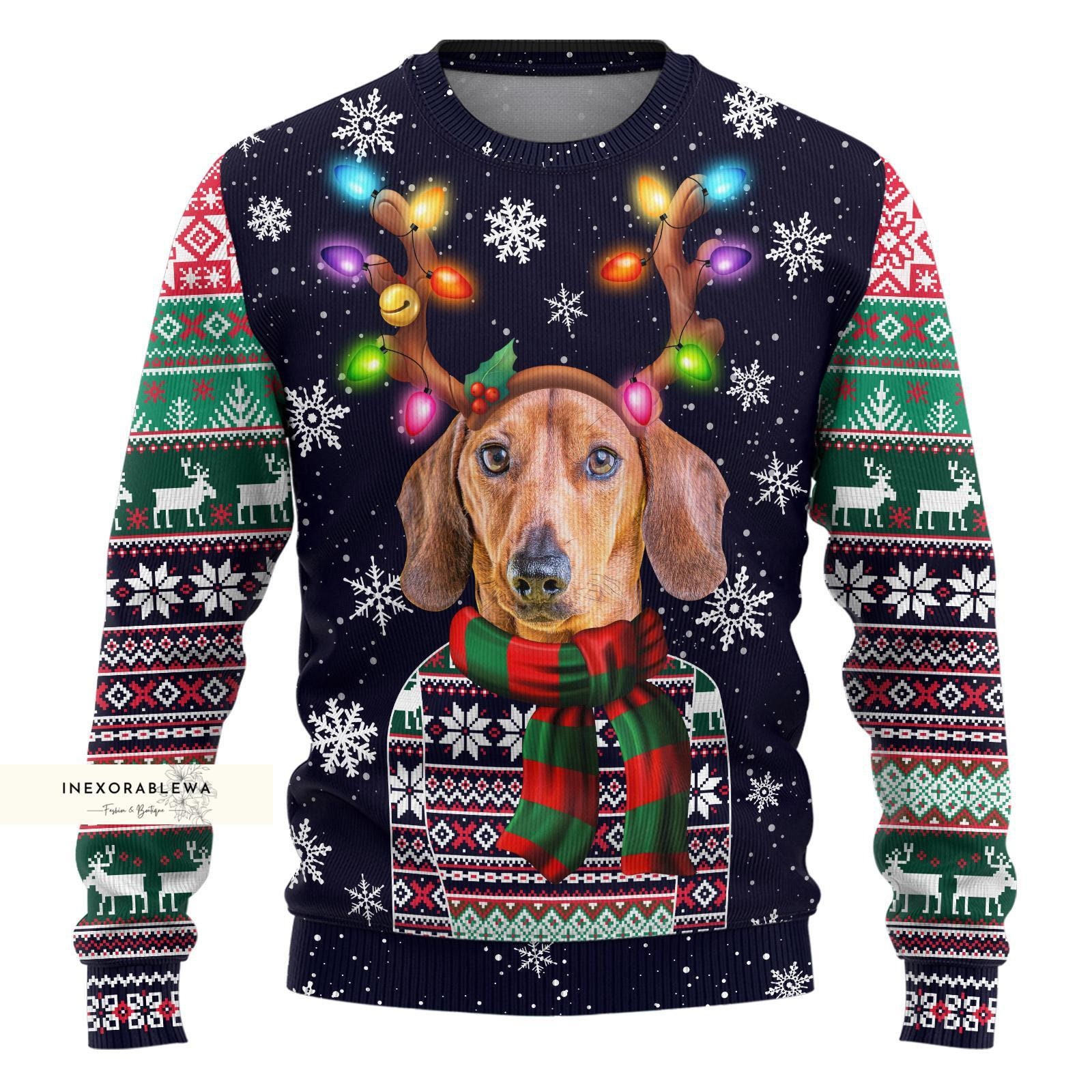 Discover Christmas Dachshund Sweater, Dachshund Ugly Sweater