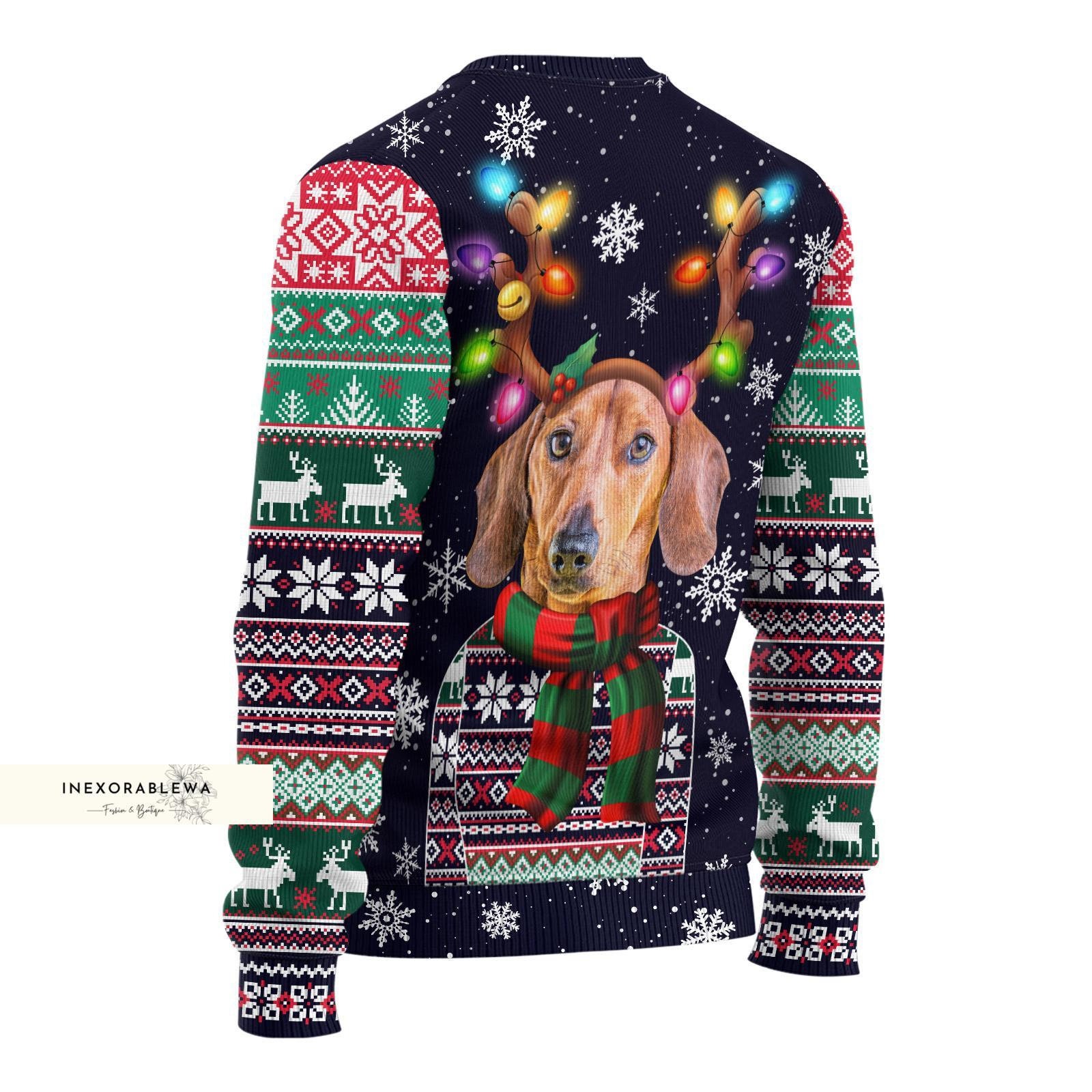 Discover Christmas Dachshund Sweater, Dachshund Ugly Sweater