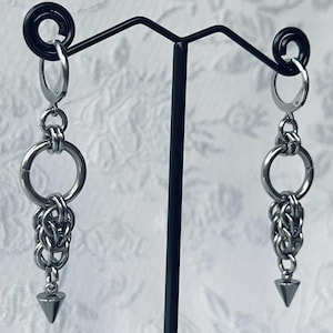 Chainmail Earrings | chainmaille jewelry | stainless steel jewellery | alternative earrings | gothic jewelry | grunge earrings