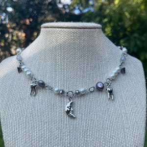 Moon Necklace Moon Choker Whimsigoth Necklace Fairycore Necklace Cottagecore Necklave Boho Necklace Witchy Necklace Y2K Necklace