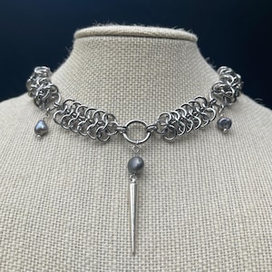 チェーンメイルネックレス | チェーンメイルジュエリー | ステンレススチールネックレス | オルタナティブネックレス | ゴシックジュエリー | グランジネックレス