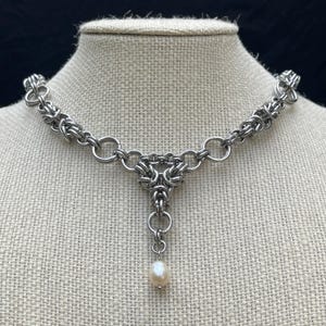 チェーンメイルネックレス | チェーンメイルジュエリー | ステンレススチールネックレス | オルタナティブネックレス | ゴシックジュエリー | グランジネックレス