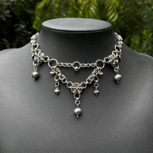 チェーンメイルネックレス | チェーンメイルジュエリー | ステンレススチールネックレス | オルタナティブネックレス | ゴシックジュエリー | グランジネックレス
