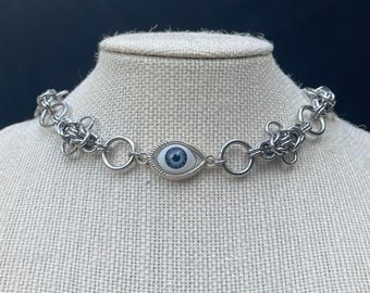 Maliënketting | maliënsieraden | roestvrijstalen ketting | alternatieve ketting | gotische sieraden | grunge-ketting: