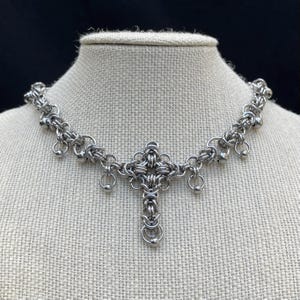 チェーンメイルネックレス | チェーンメイルジュエリー | ステンレススチールネックレス | オルタナティブネックレス | ゴシックジュエリー | グランジネックレス