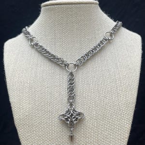 チェーンメイルネックレス | チェーンメイルジュエリー | ステンレススチールネックレス | オルタナティブネックレス | ゴシックジュエリー | グランジネックレス