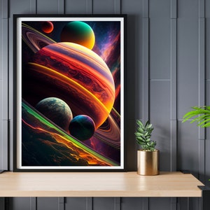 Explore the Cosmos-Planet Art-planet poster -planet canvas-unique art